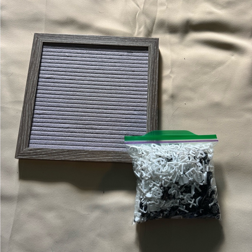 Gray Letter Board with Letters